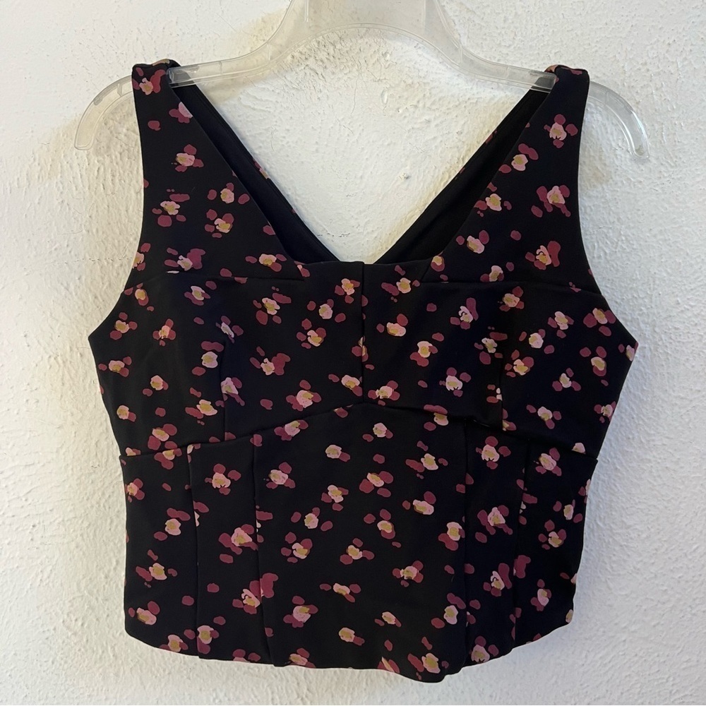 Cabi black flower tank top